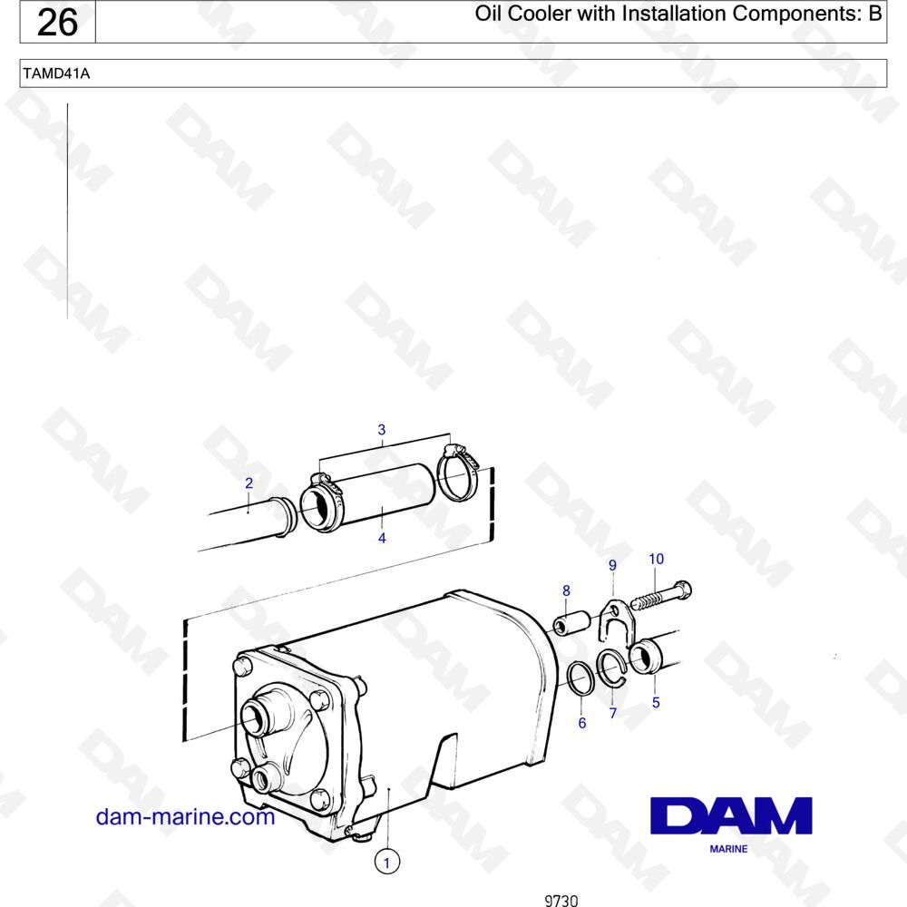 Spare parts and exploded views for Volvo Penta TMD41A